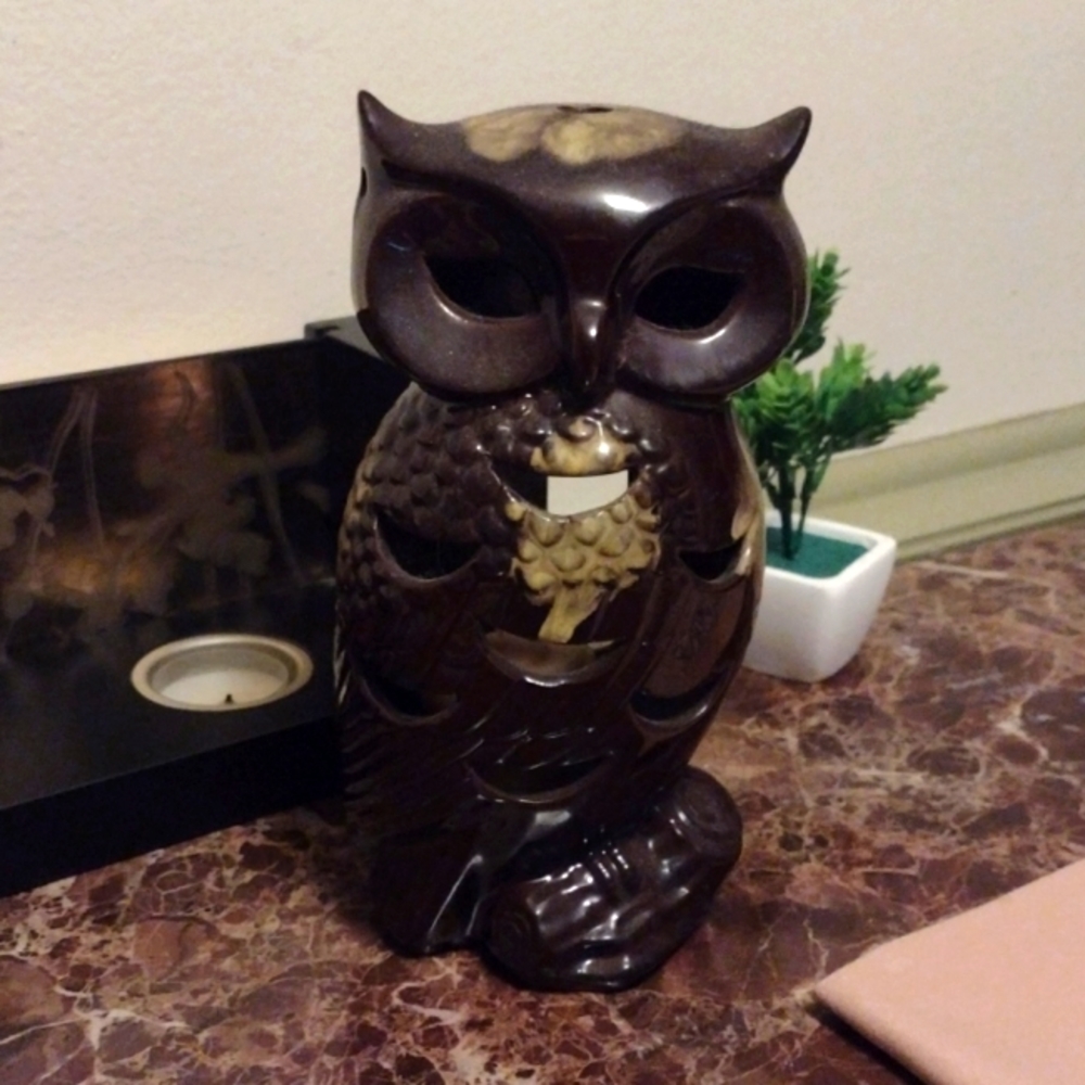 Ceramic Owl tea light candle holder